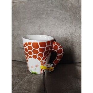 Giraffe Shaped Cup Mug Flowers Animal 3D